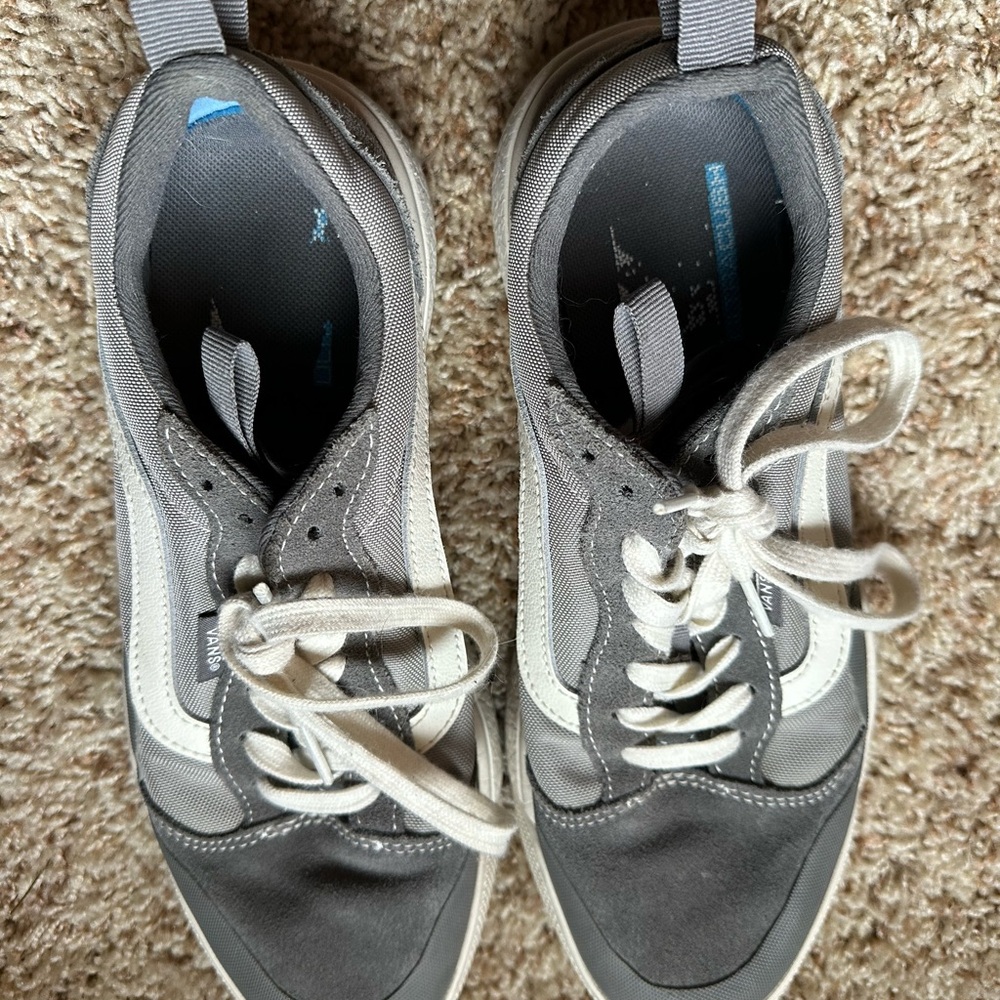 Vans Gray and White Low-Top Lace Sneakers